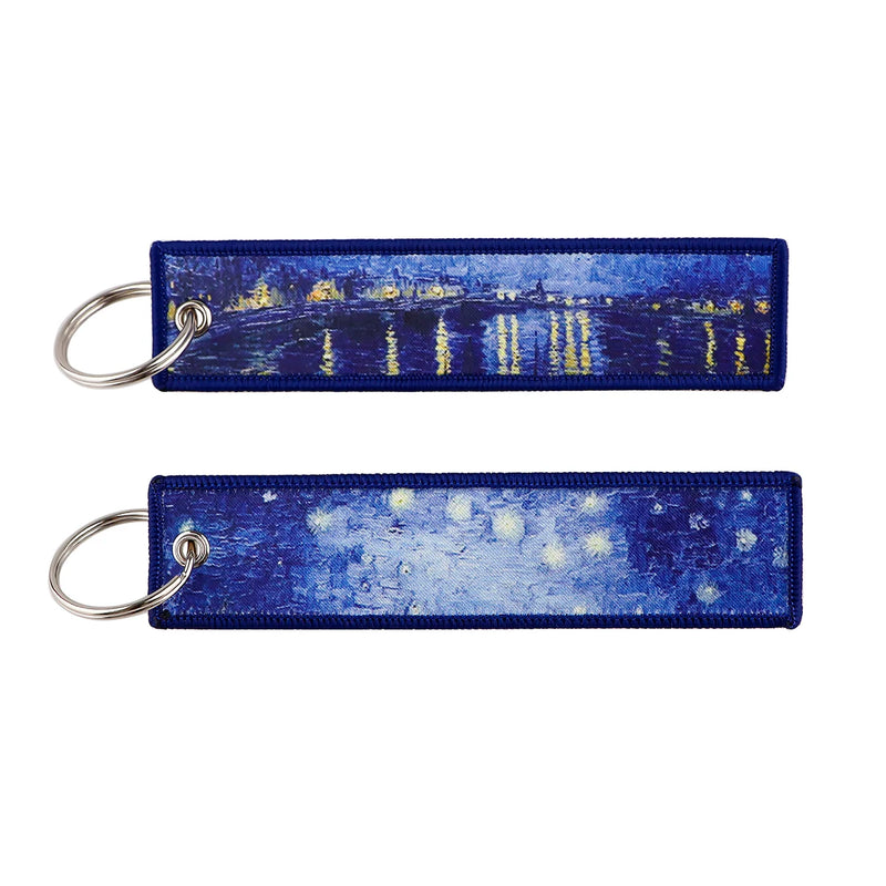 "River Stars" Embroidered Keychain