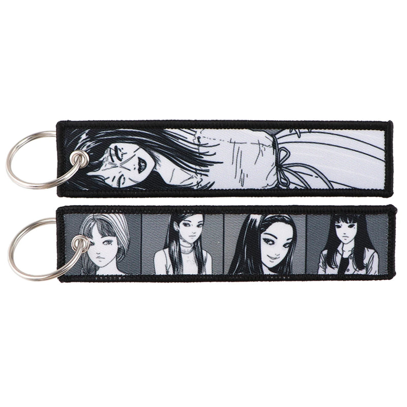 "Fractured Faces" Embroidered Keychain