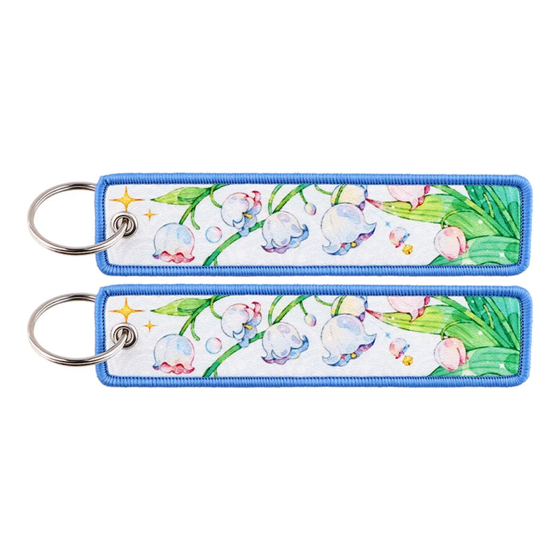 "Lily of the Valley" Embroidered Keychain