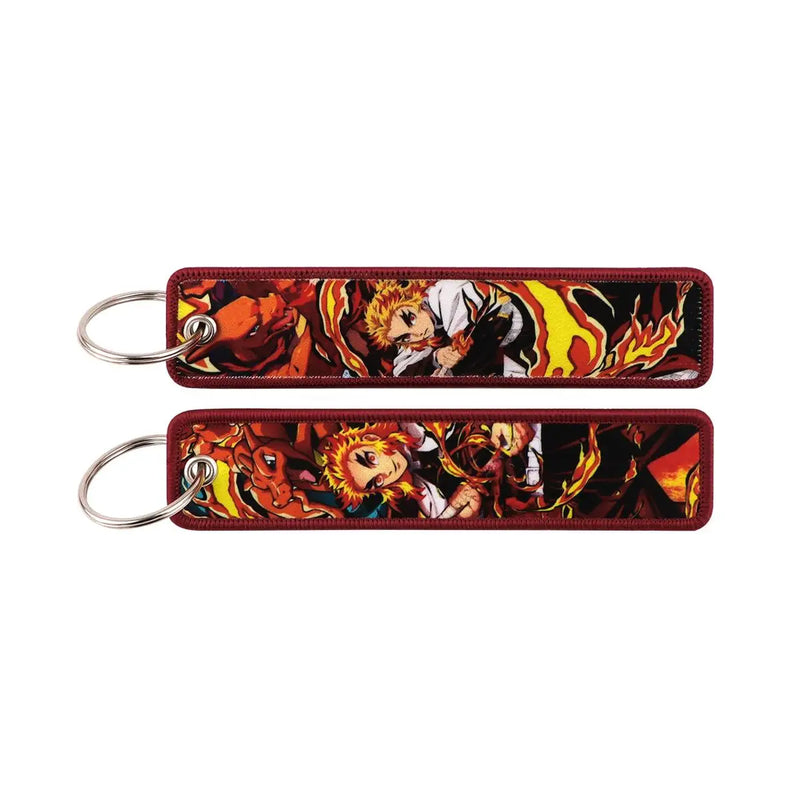 "Ember Pillar" Embroidered Keychain