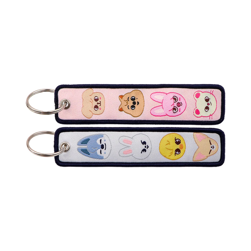 "Pastel Pets" Embroidered Keychain
