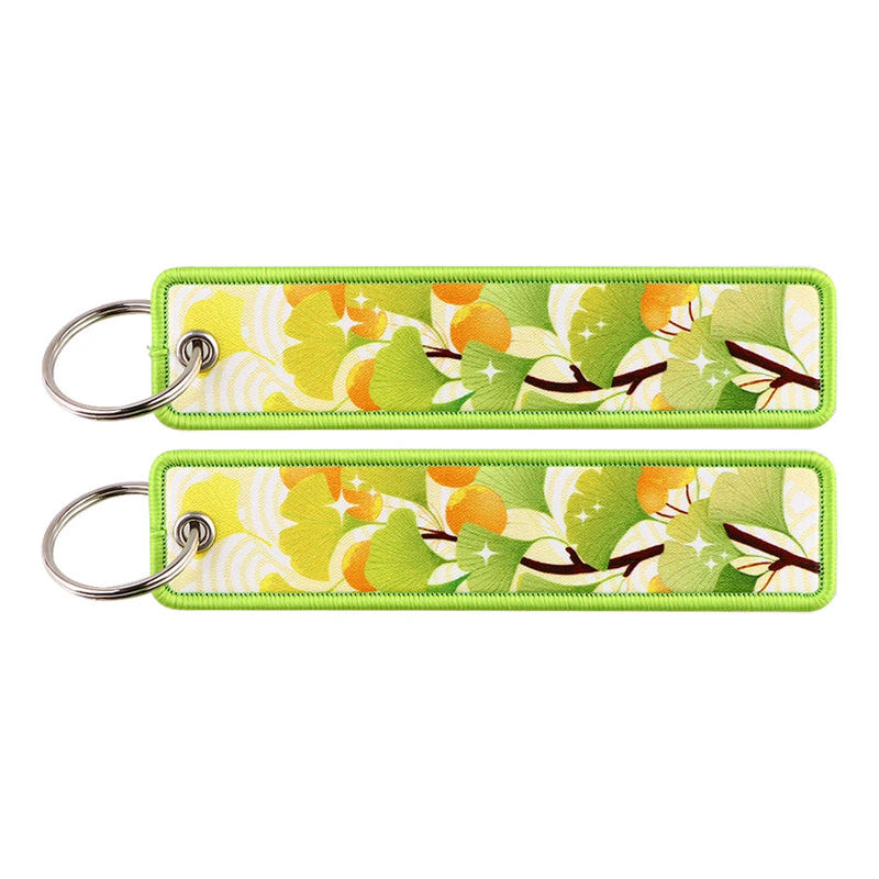 "Ginkgo Glow" Embroidered Keychain