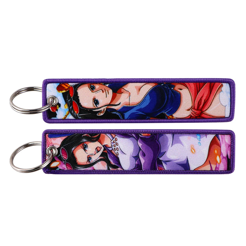 "Violet Duo" Embroidered Keychain